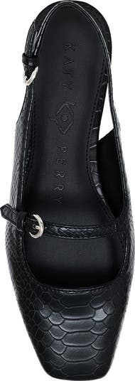 The Evie Snakeskin Embossed Slingback Flat
