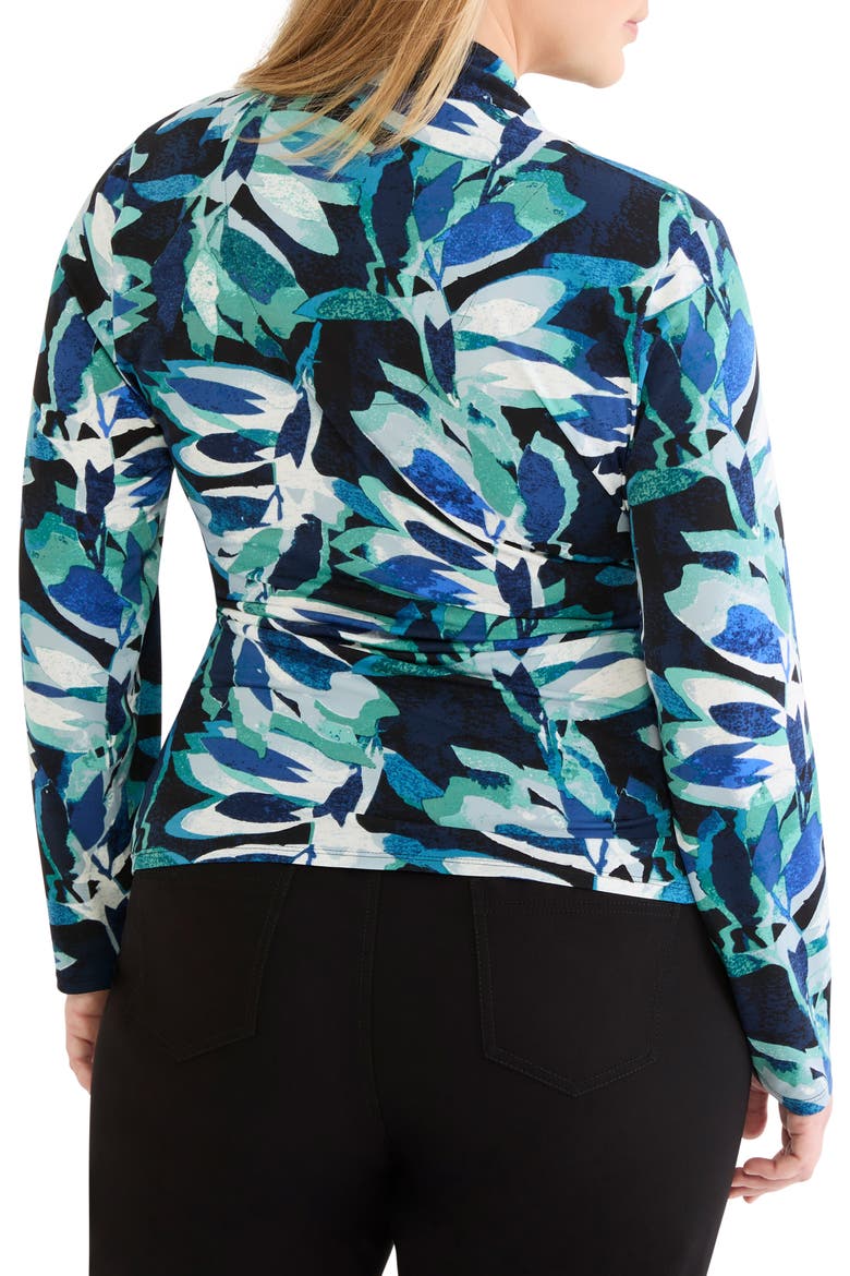 Giverny Knit Faux Wrap Top, Alternate, color, GREEN MULTI