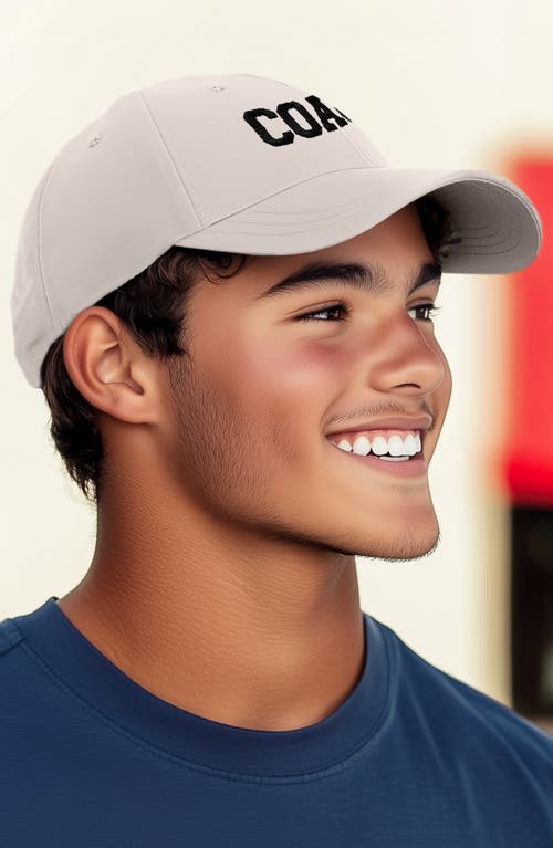 Dalix Coach Embroidered Sports Dad Cap In Beige