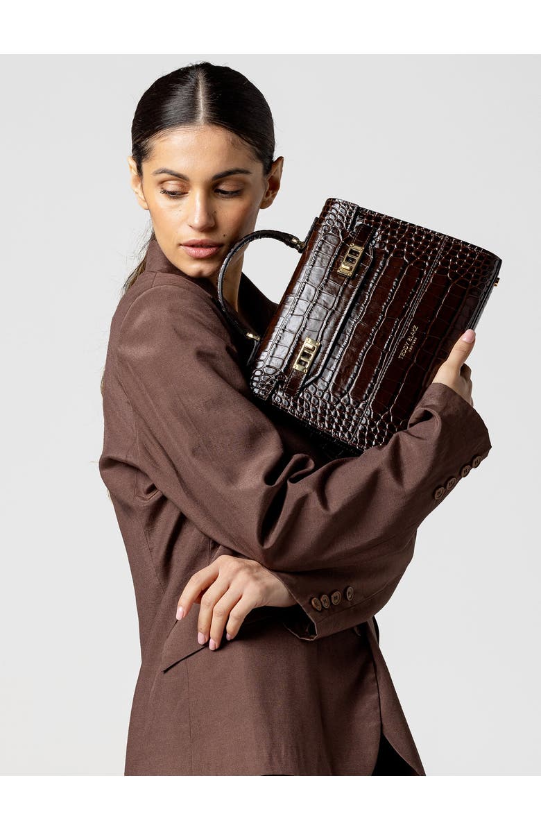 Teddy Blake Kim Croco 11", Alternate, color, Dark Brown