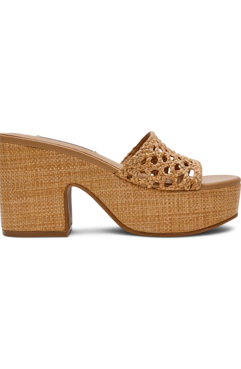 Steve Madden Torch Platform Slide Sandal, Alternate, color, Natural Raffia