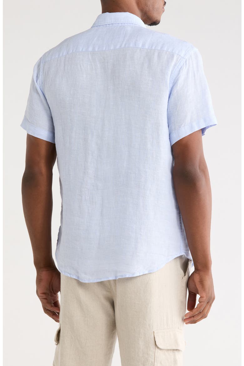 Splash Linen Button-Down Shirt, Alternate, color, SPLASH BLUE