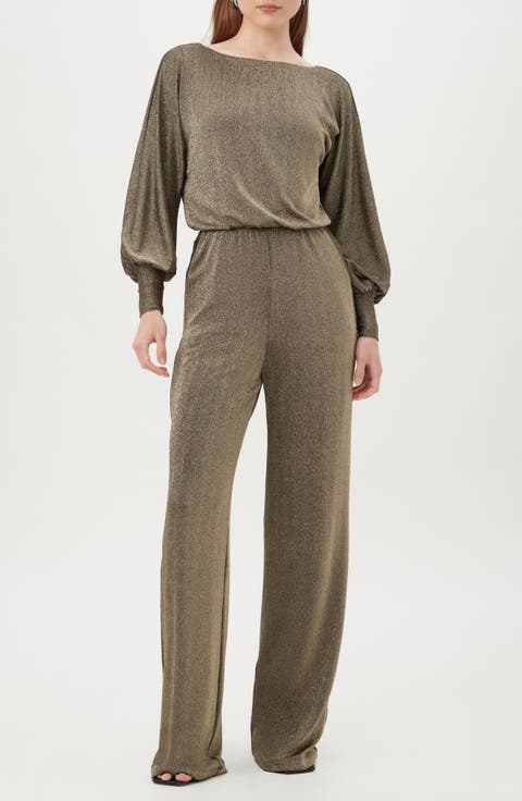 Europa Metallic Long Sleeve Jumpsuit