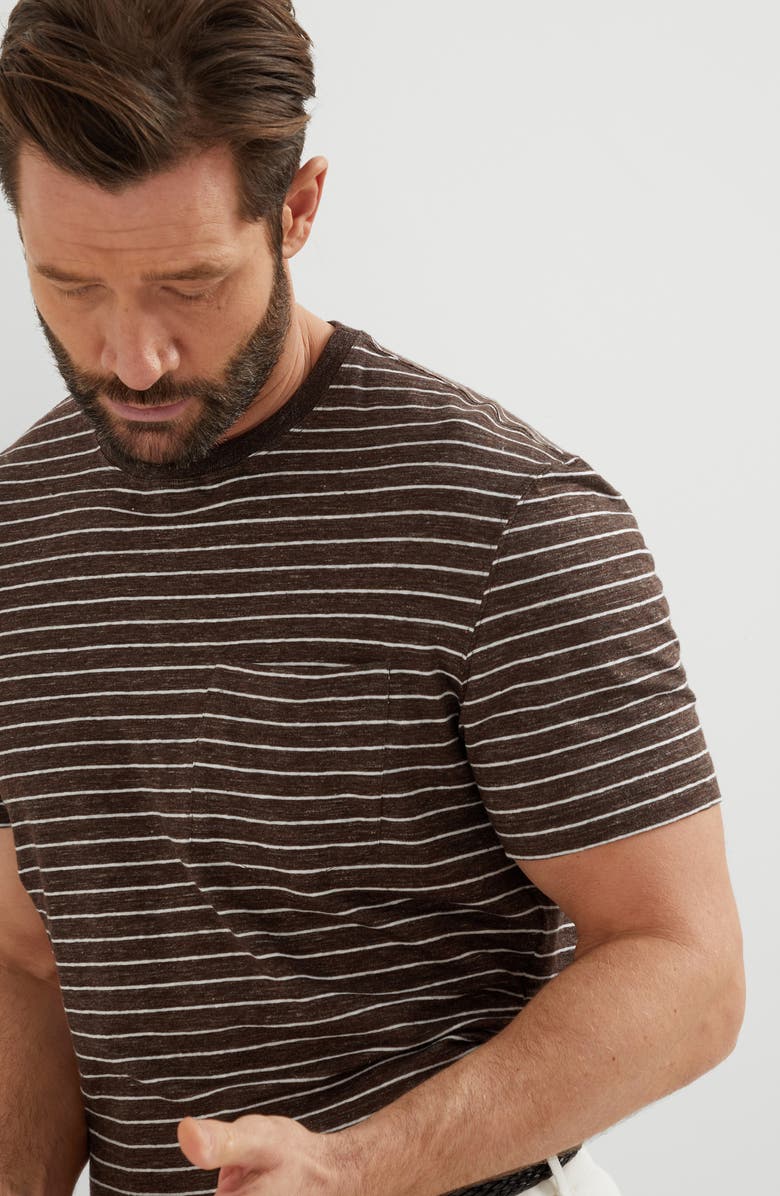 Brunello Cucinelli Striped jersey T-shirt, Alternate, color, 