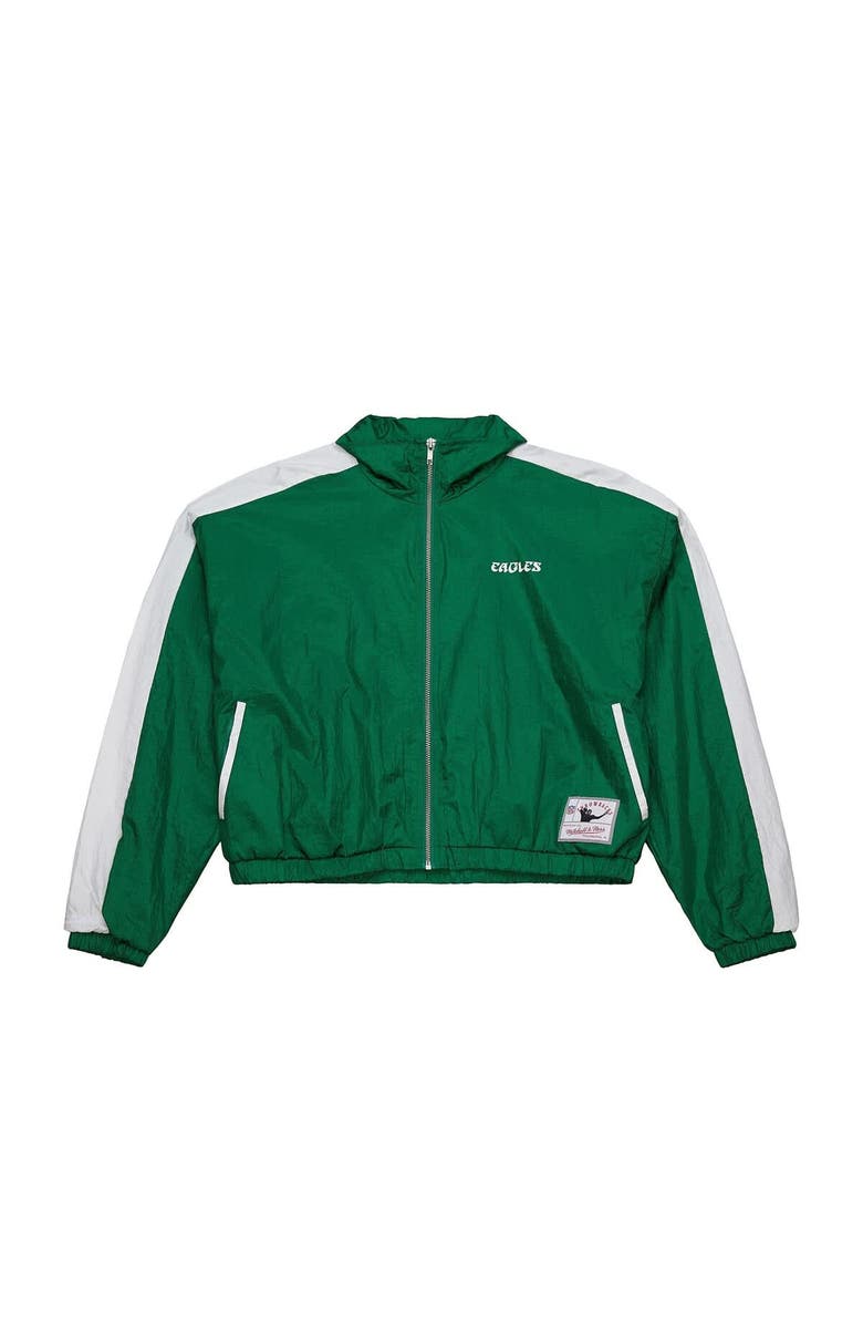 Mitchell & Ness Women's Mitchell & Ness Midnight Green Philadelphia Eagles Nylon Cropped Full-Zip Jacket, Alternate, color,