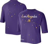 Nike Women's Nike Purple Los Angeles Lakers Courtside Splatter Cropped T-Shirt
