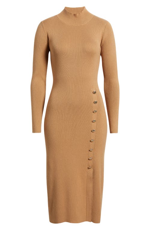 Elie Tahari The Chaya Button Detail Long Sleeve Sweater Dress In Multi