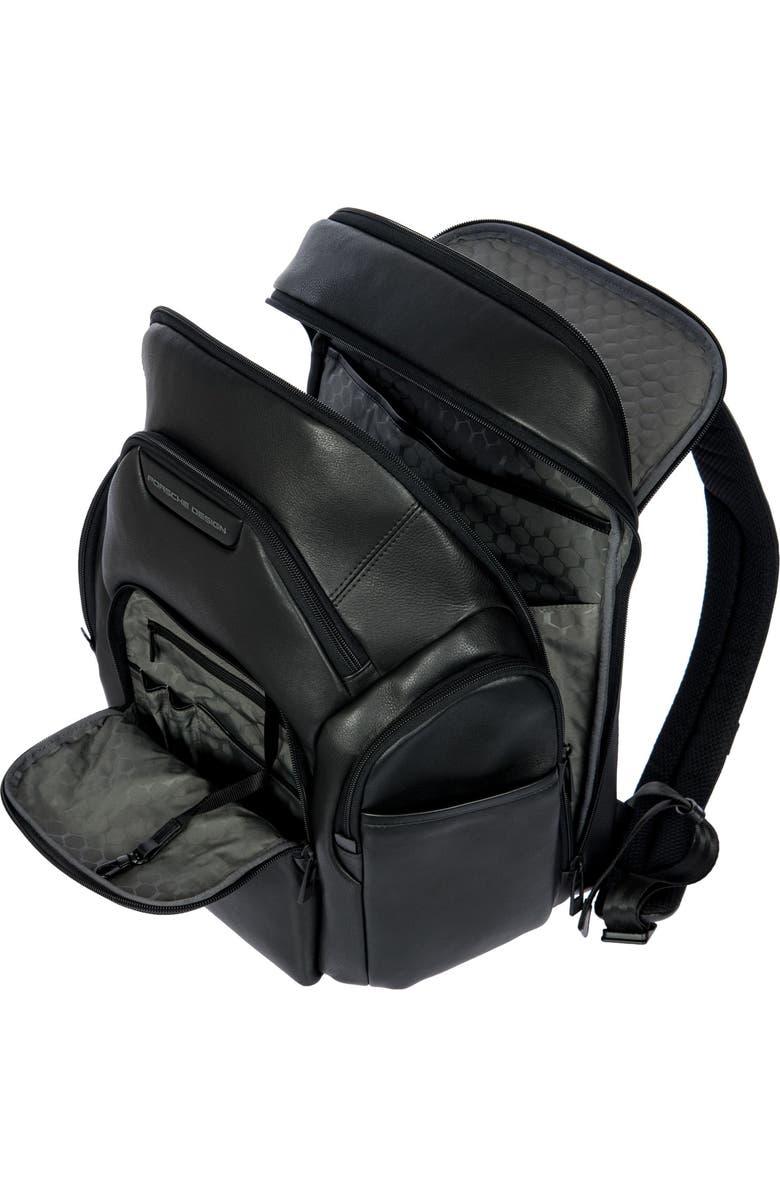 Porsche Design Roadster Leather EVO Backpack L, Alternate, color, Black