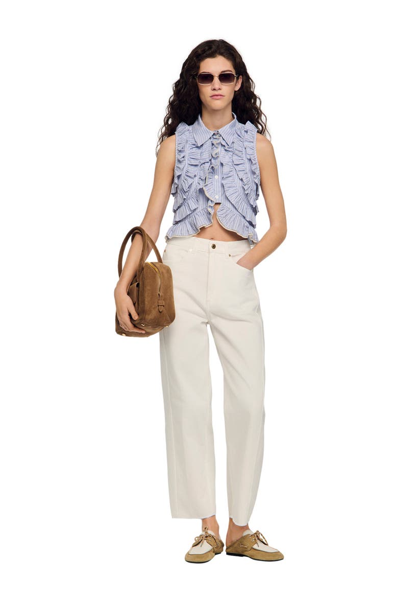 Barrel jeans, Alternate, color, White