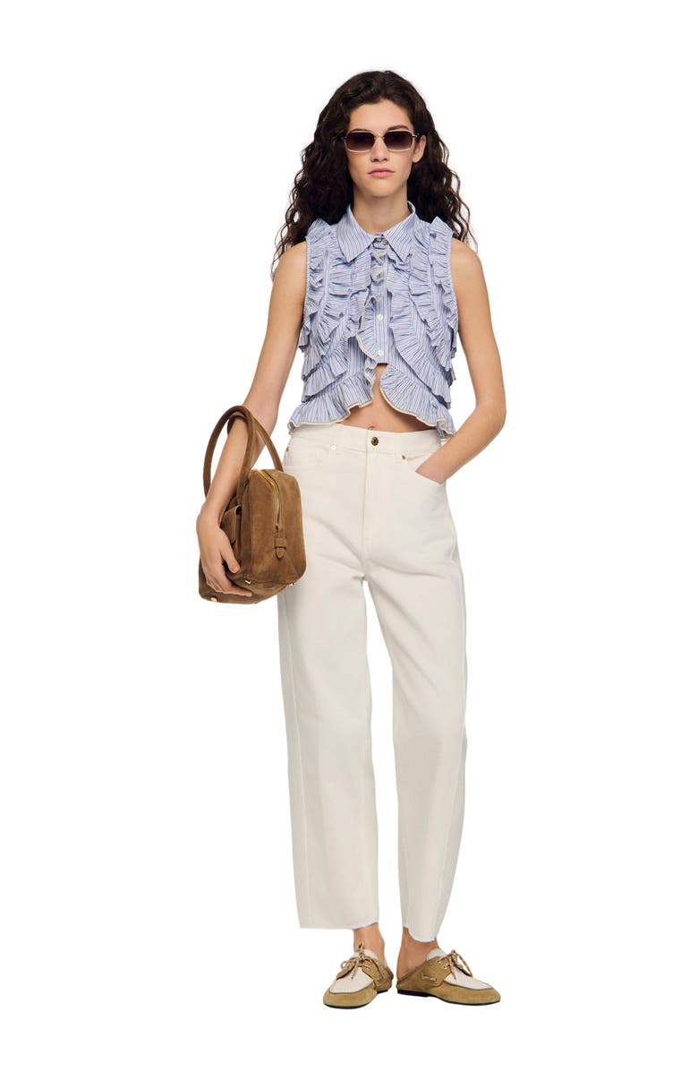 SANDRO Barrel jeans, Alternate, color, White