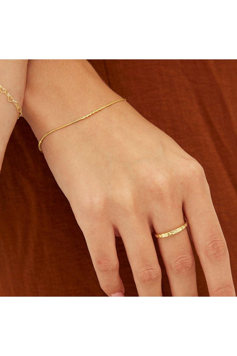 Six Beads Sterling Silver Bracelet, Alternate, color, Gold