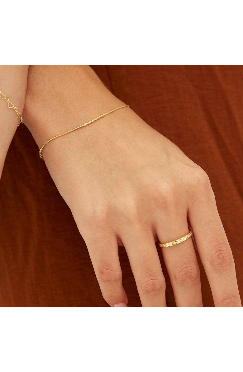 Spero London Six Beads Sterling Silver Bracelet, Alternate, color, Gold