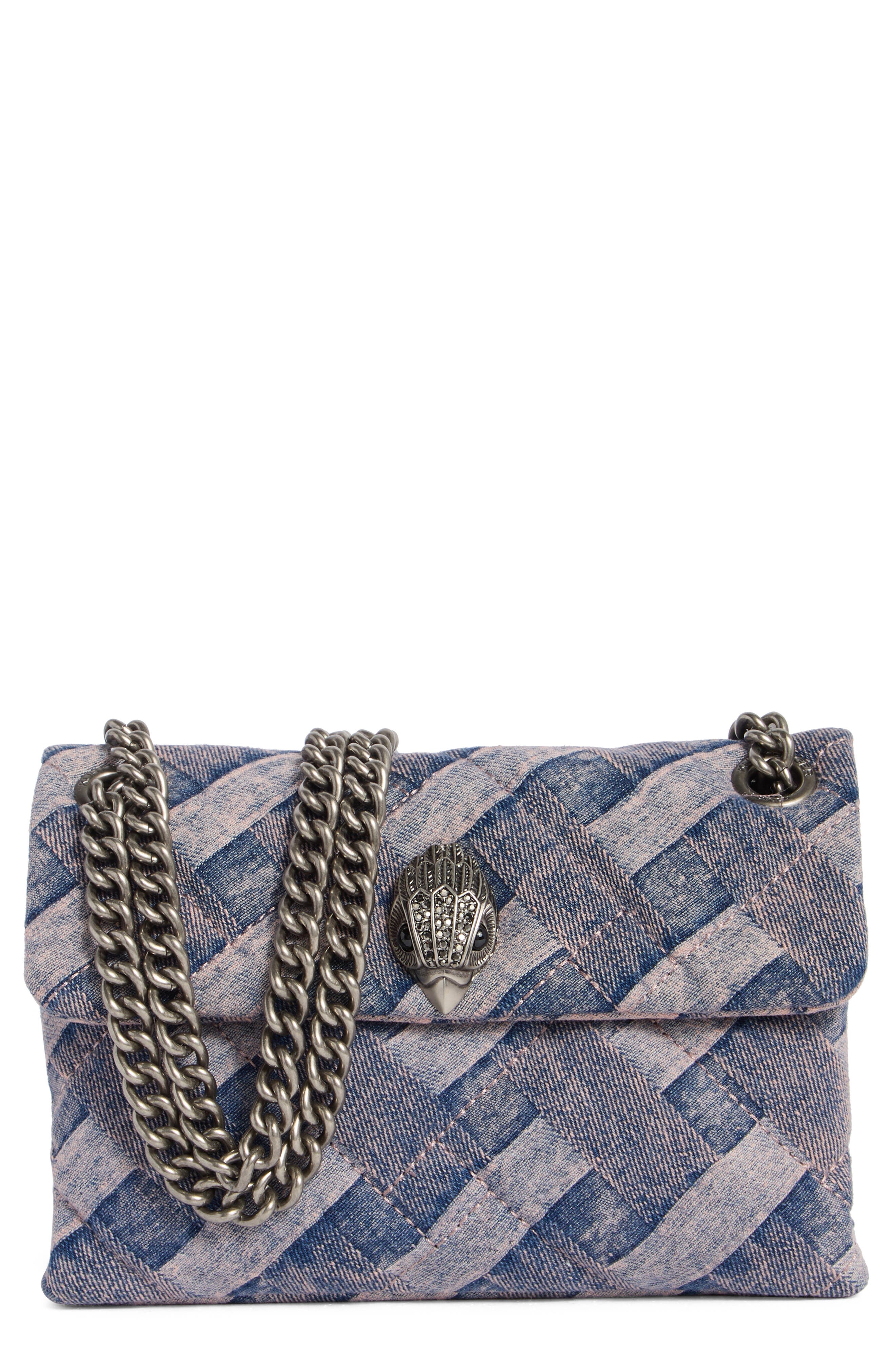 Kurt Geiger London Mini Kensington Denim Convertible Crossbody Bag, Main, color, 
