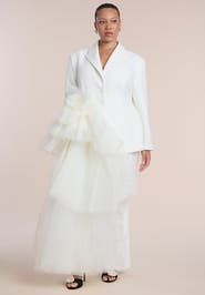 ELOQUII Dramatic Tiered Tulle Blazer