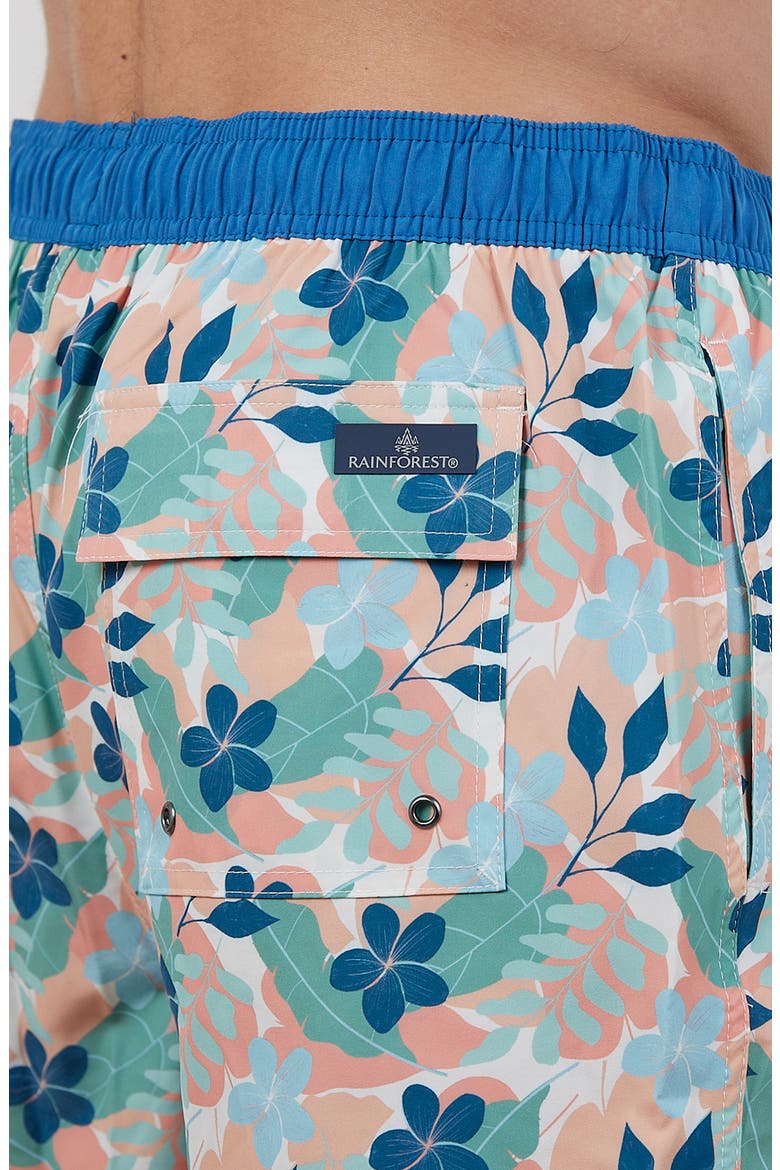 Tropical Floral Swim Trunks, Alternate, color, BLUE/ GREEN/ IVORY