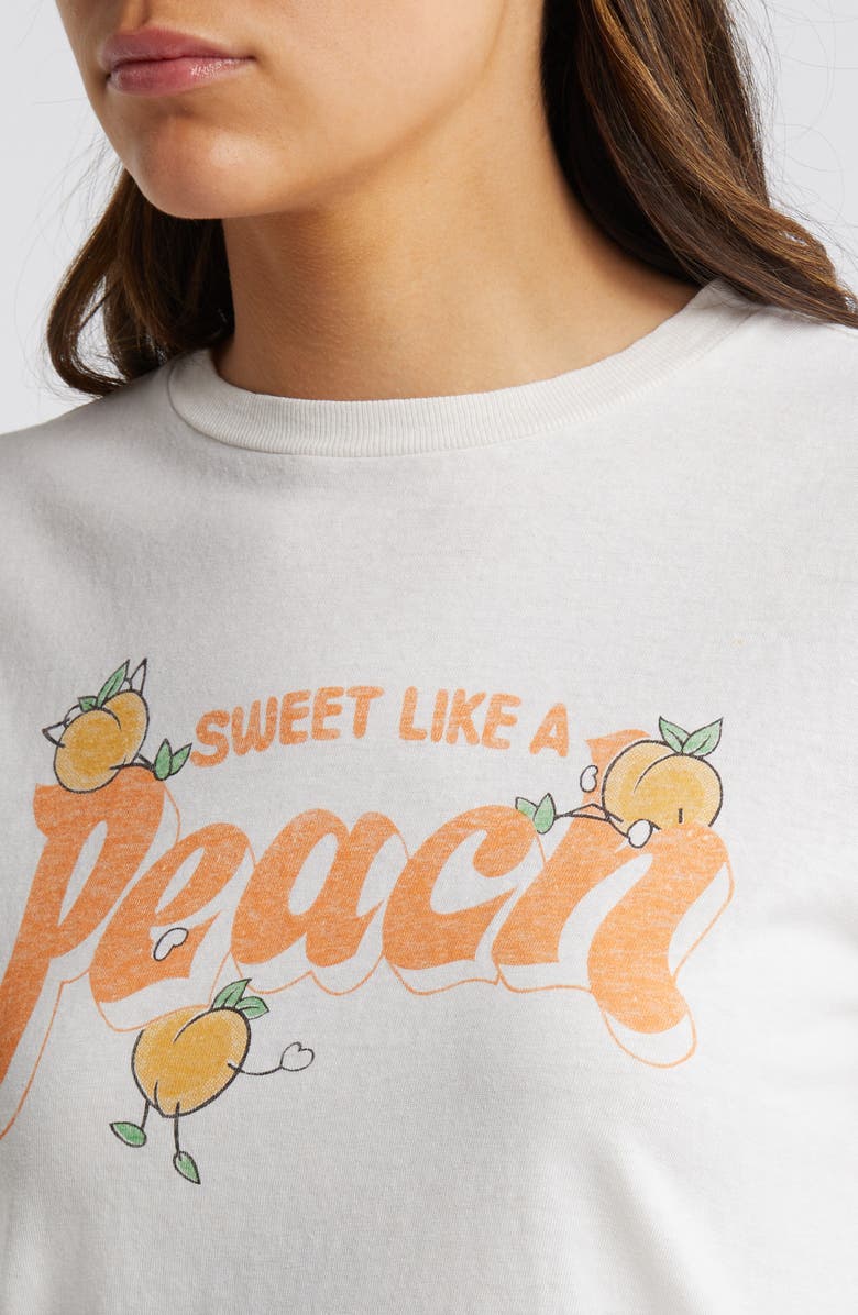 Re/Done Peach Cotton Graphic T-Shirt, Alternate, color, 