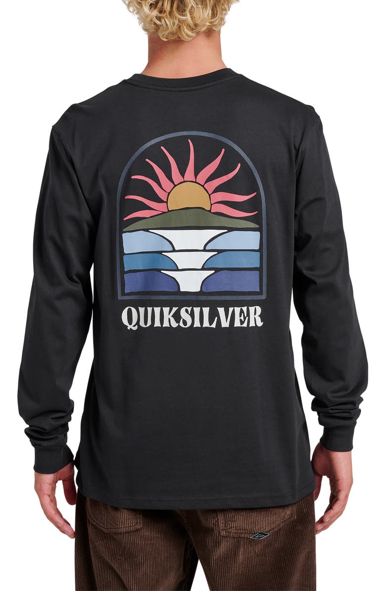 Quiksilver Dawn Patrol Long Sleeve Graphic T-Shirt, Alternate, color, Black