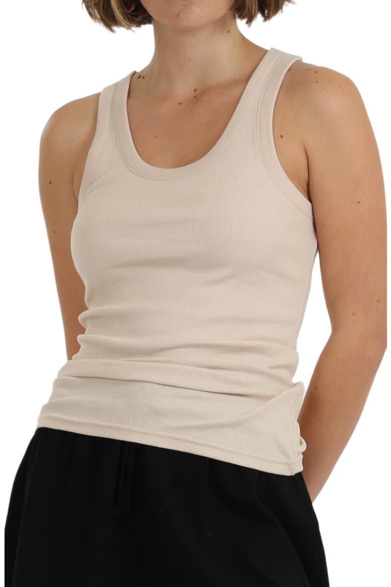 Ribbed Shelf Bra Tank, Alternate, color, SOFT CREAM