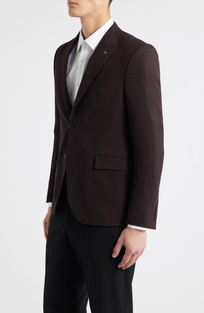 AllSaints Rawdon Slim Fit Peak Lapel Sport Coat, Alternate, color, Burgundy