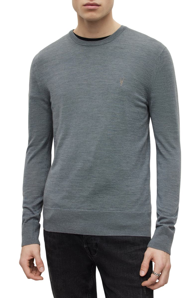 AllSaints Mode Merino Wool Crewneck Sweater, Main, color,