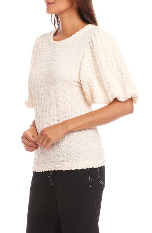 Karen Kane Puff Sleeve Textured Shirt In Cream