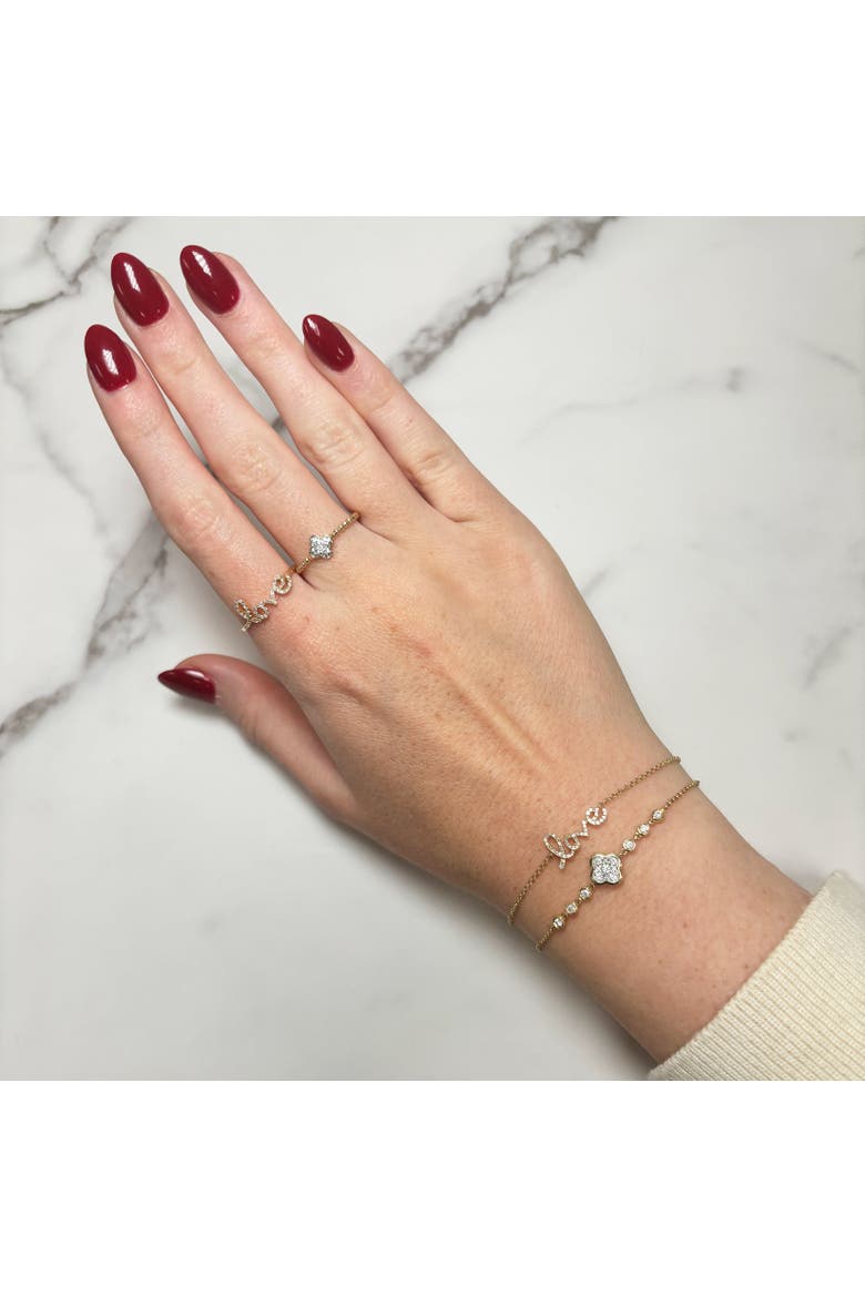 Diamond Clover Bead Ring, Alternate, color, Yellow Gold