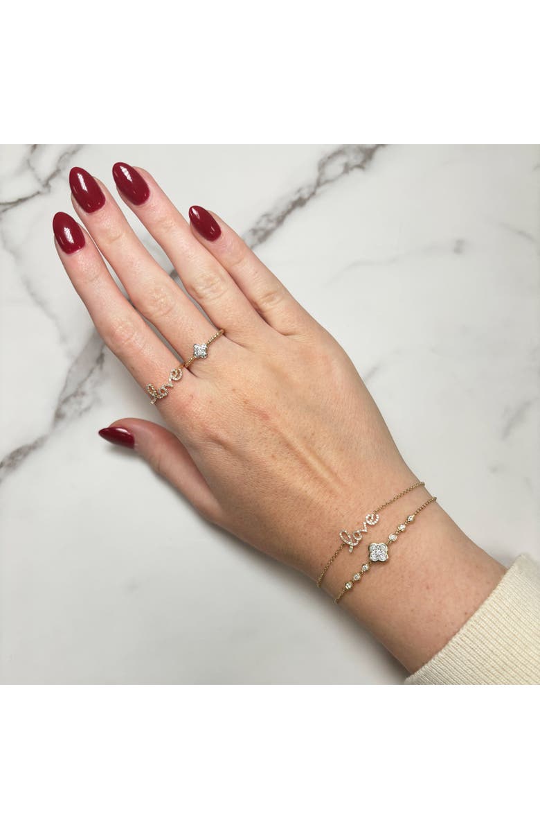 The Lovery Fine Jewelry Diamond Script Love Bracelet, Alternate, color, Yellow Gold