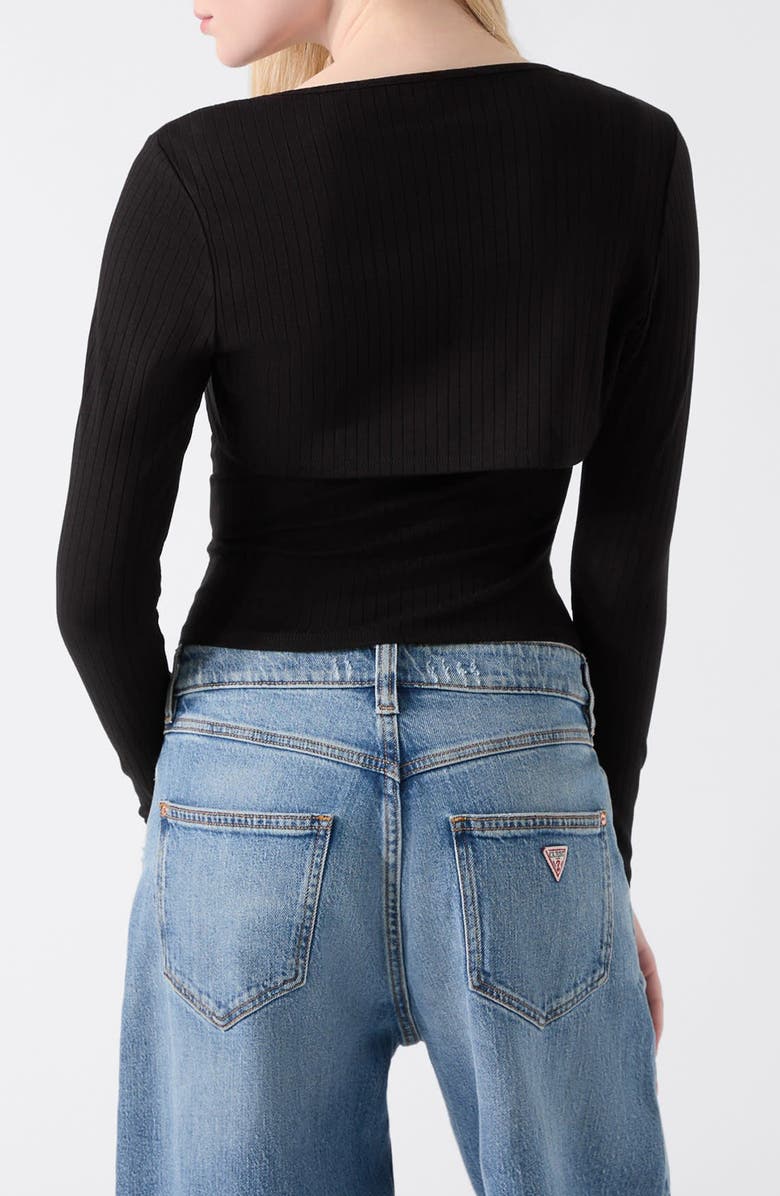 GUESS Wren Cutout Rib Tank & Shrug, Alternate, color, Black-Black