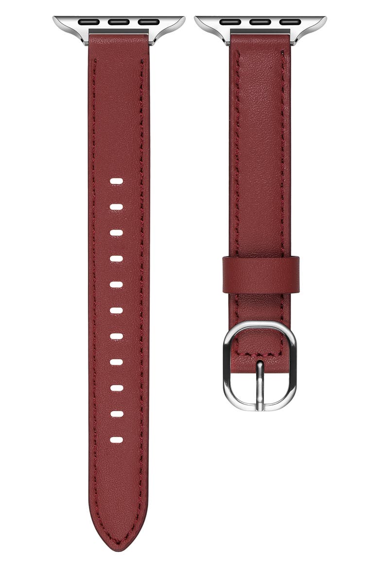 Carmen Leather Apple Watch® Watchband, Main, color, RUST