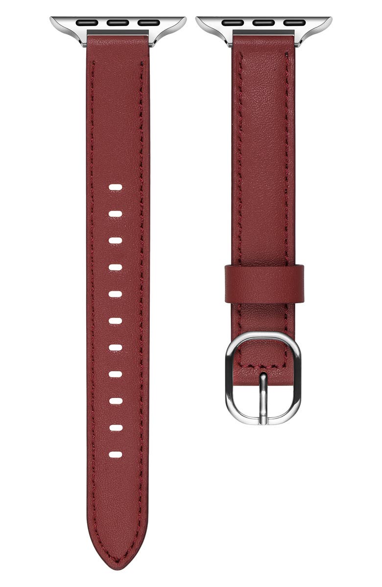 Posh Tech Carmen Leather Apple Watch<sup>®</sup> Watchband, Main, color, Rust