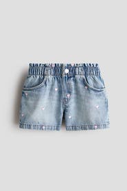 H&M Embroidered denim shorts