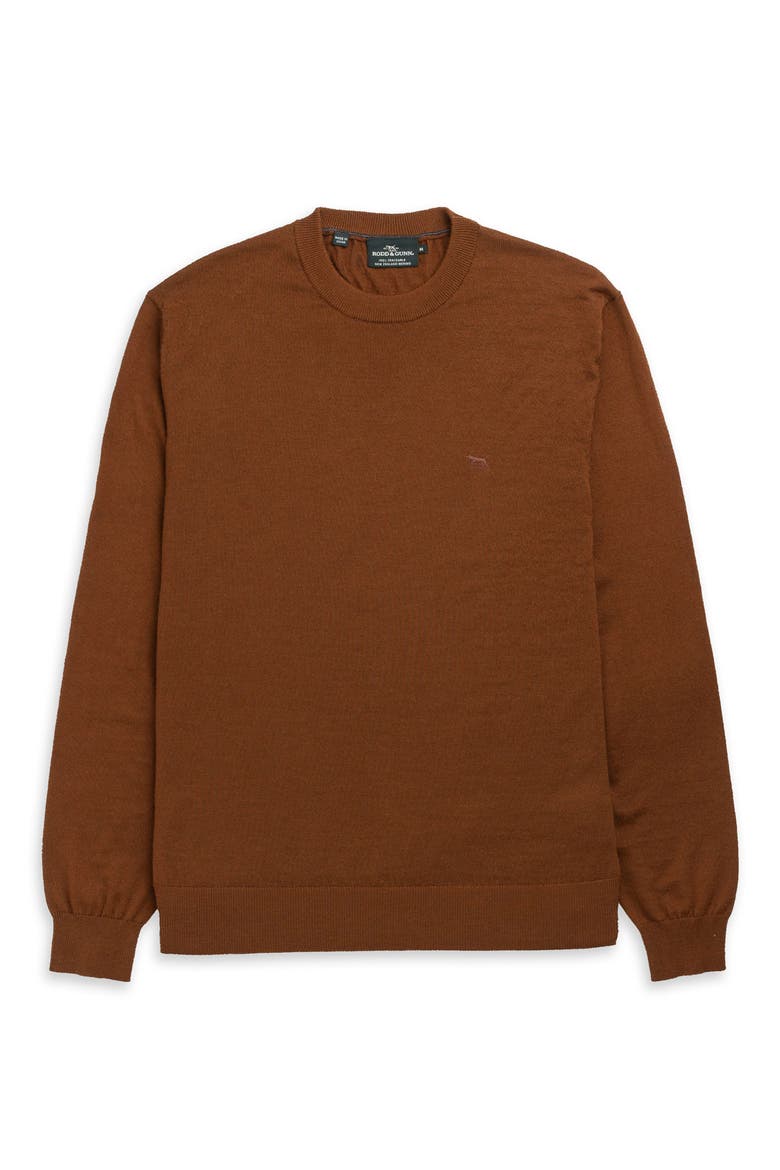 York Bay Merino Wool Sweater, Alternate, color, TOBACCO