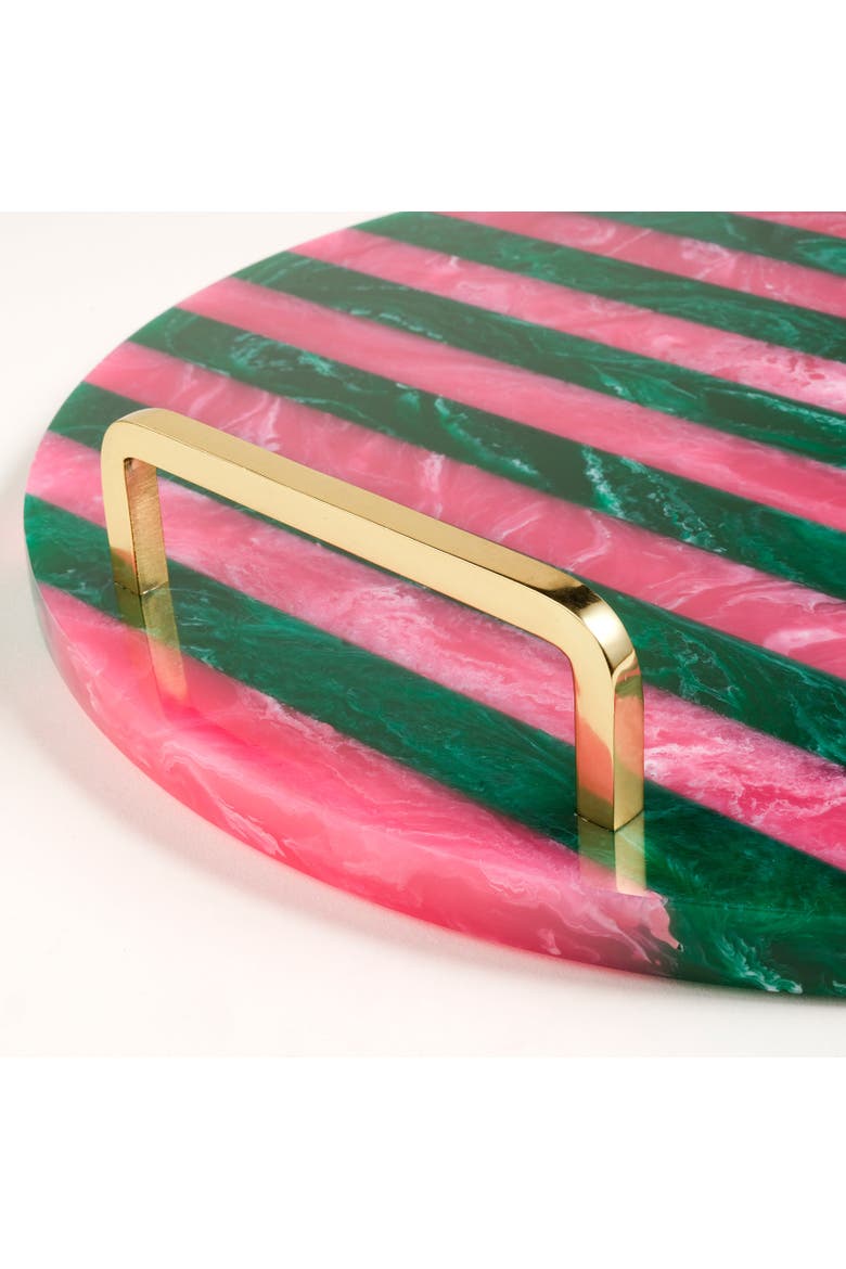 Tanda Resin Round Tray  Curated Decor, Alternate, color, Green