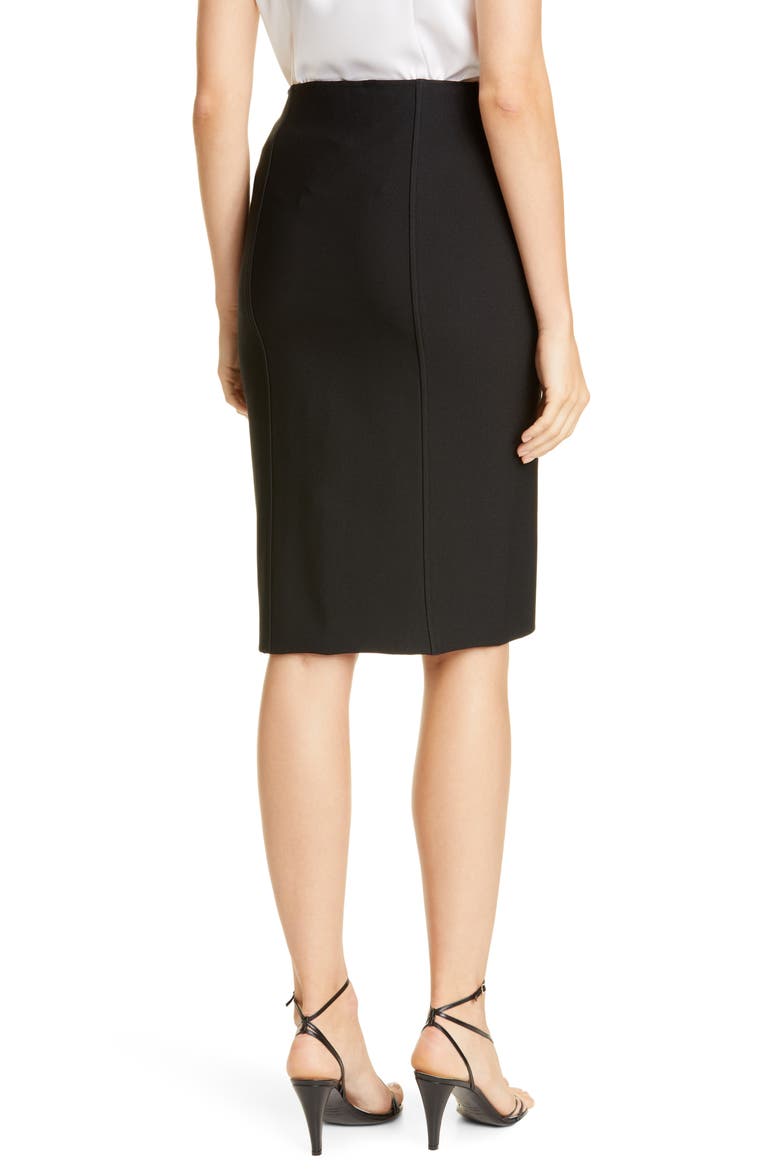 Sculpted Milano Knit Pencil Skirt, Alternate, color, CAVIAR
