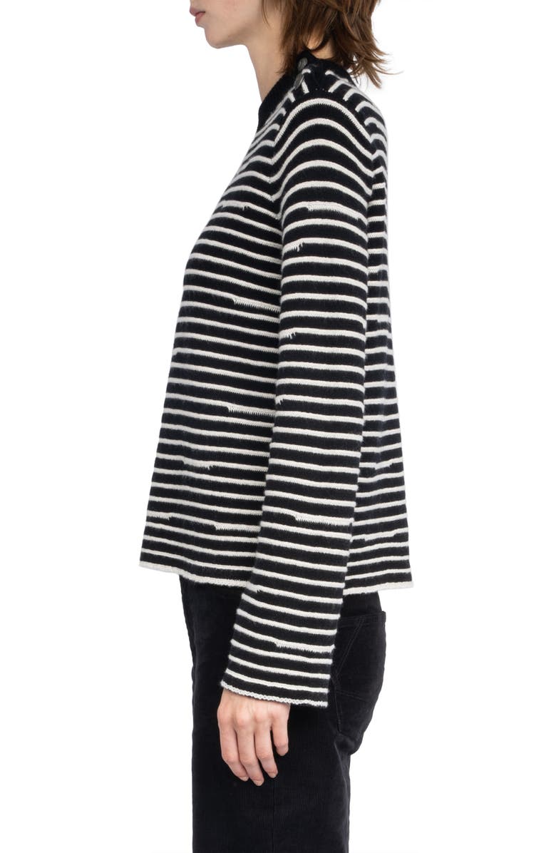 Zadig & Voltaire Spiky Stripes Wool & Cashmere Sweater, Alternate, color, 