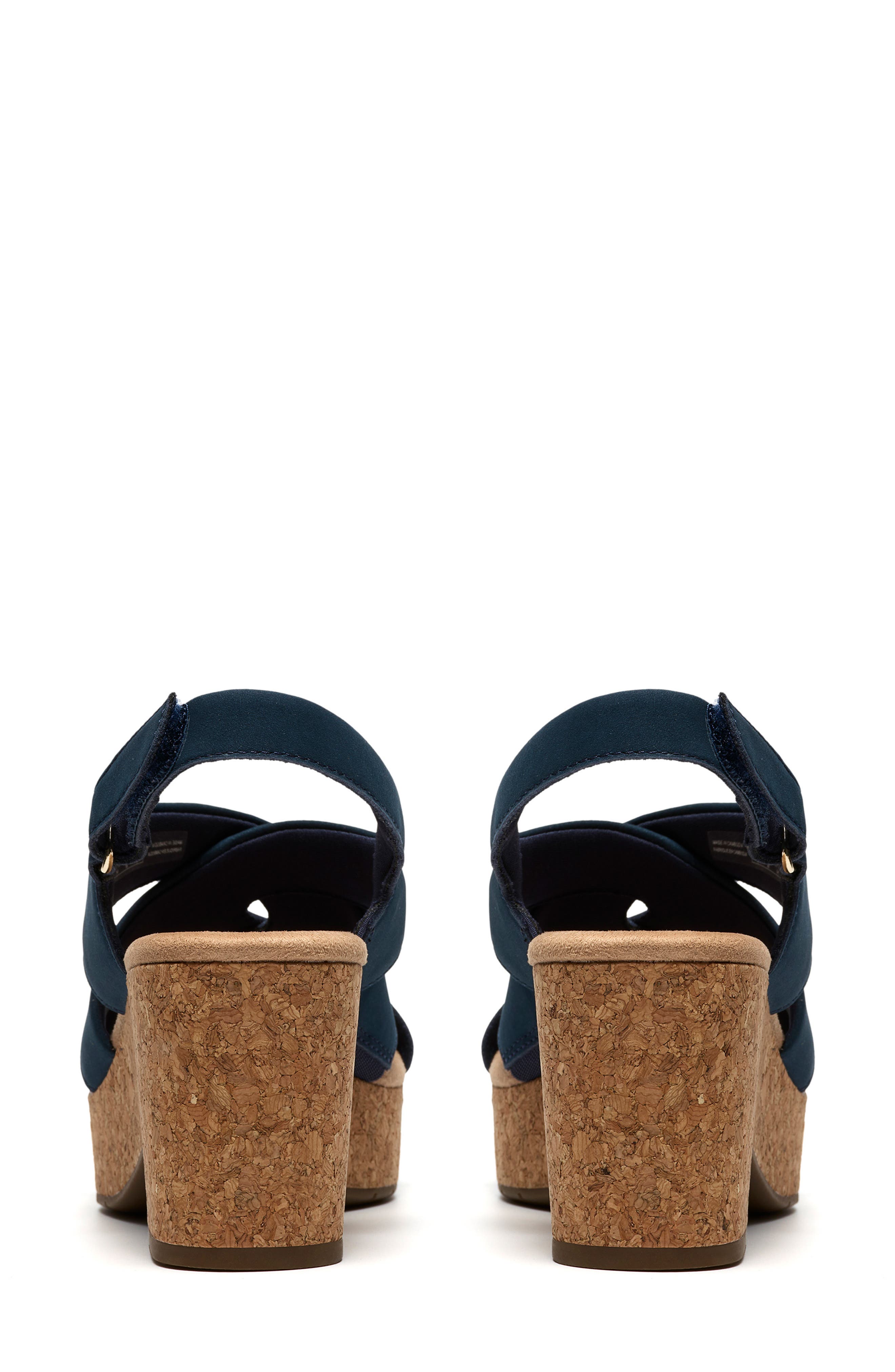 Clarks<sup>®</sup> Nerisa Grace Platform Sandal, Alternate, color, Navy Nubuck