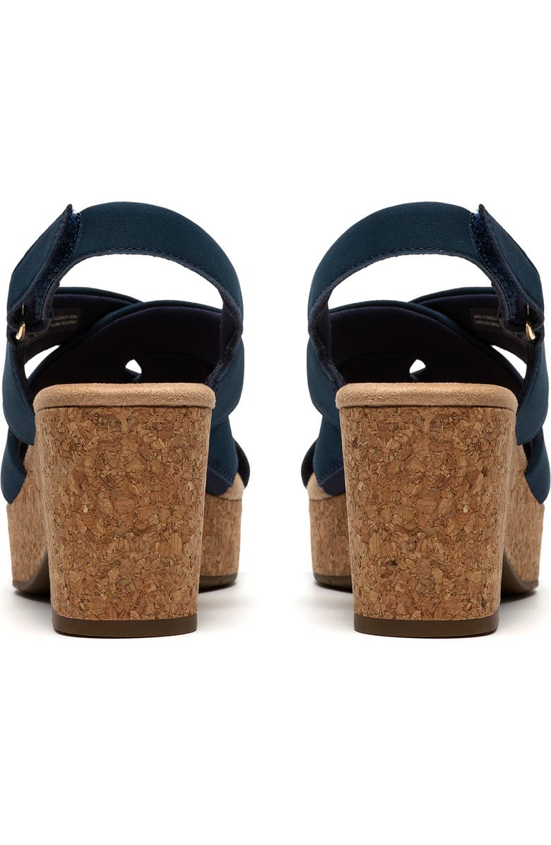 Clarks<sup>®</sup> Nerisa Grace Platform Sandal, Alternate, color, Navy Nubuck