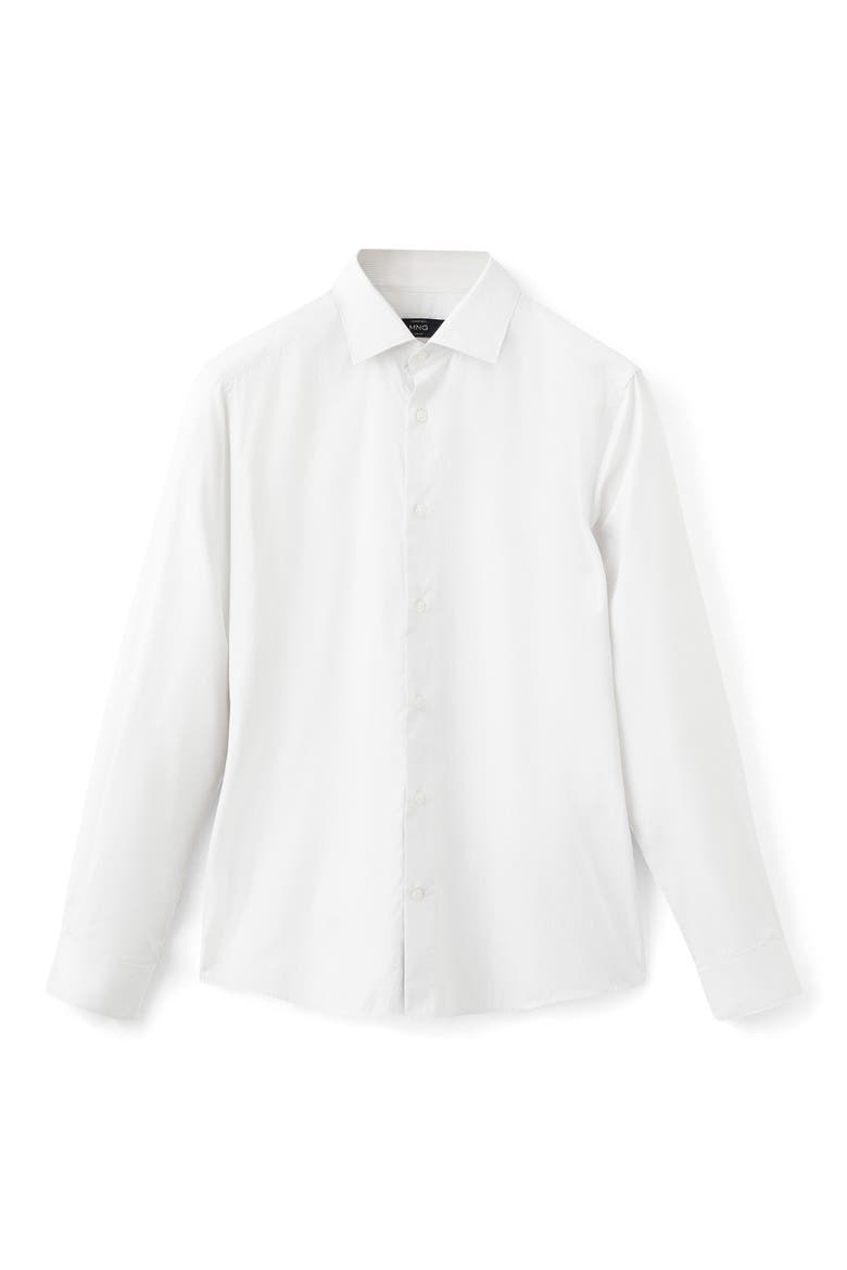 Slim Fit Pinstripe Cotton Button-Up Shirt, Alternate, color, WHITE GREY