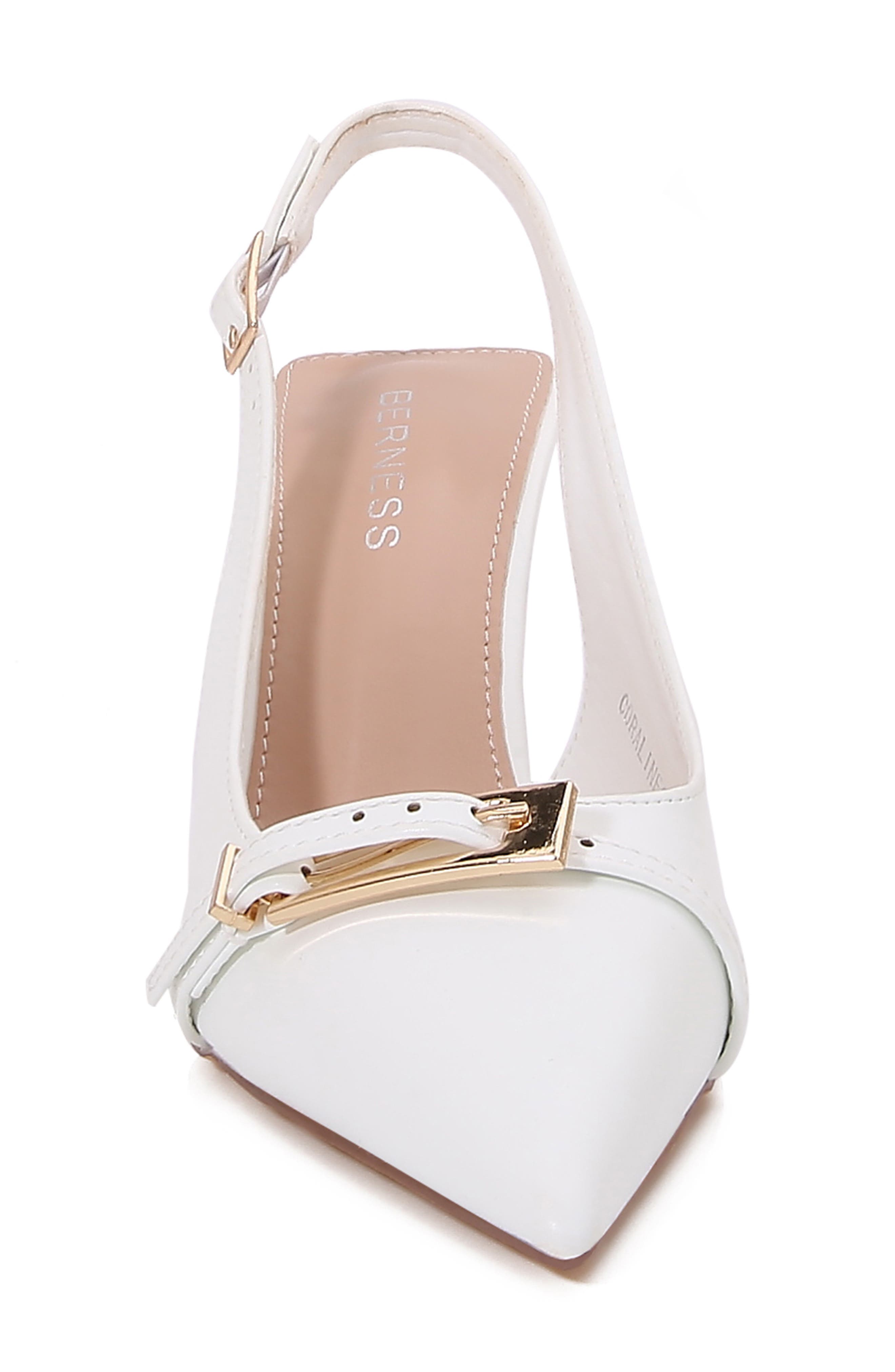 BERNESS Coraline Pointed Toe Slingback Pump, Alternate, color, White