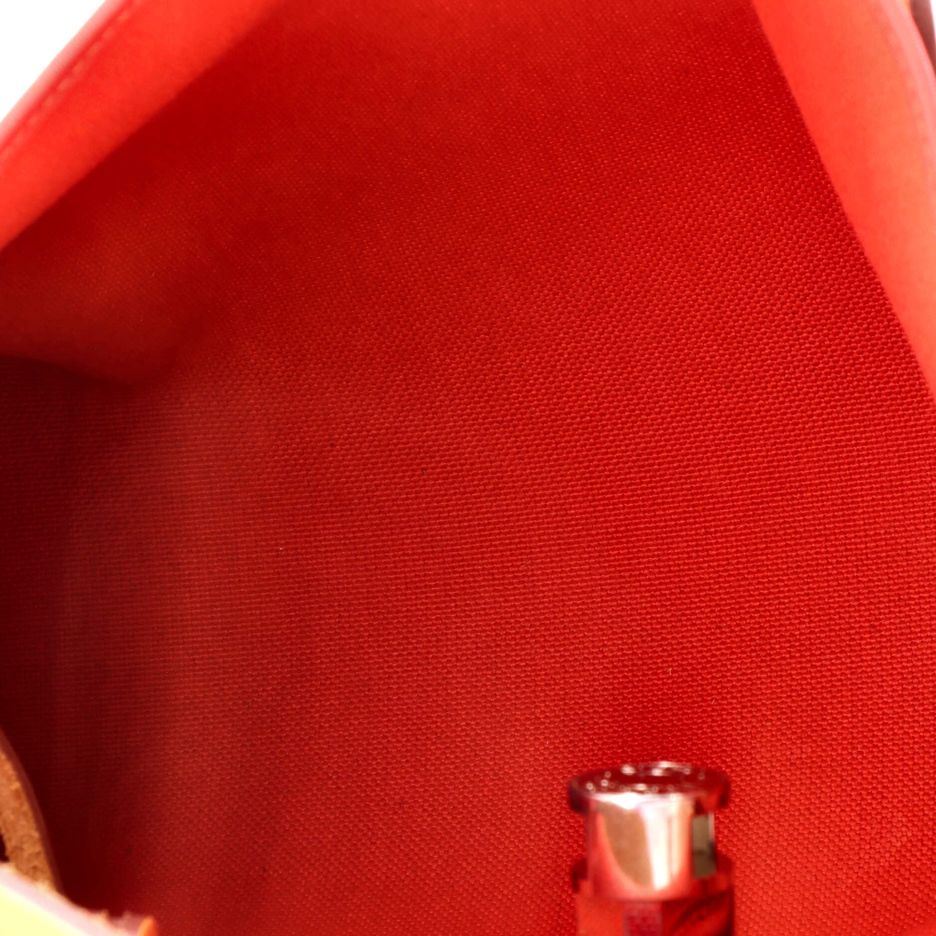 Pre-Owned Hermes Herbag Zip Leather and Toile 31, Alternate, color, Rouge Tomate