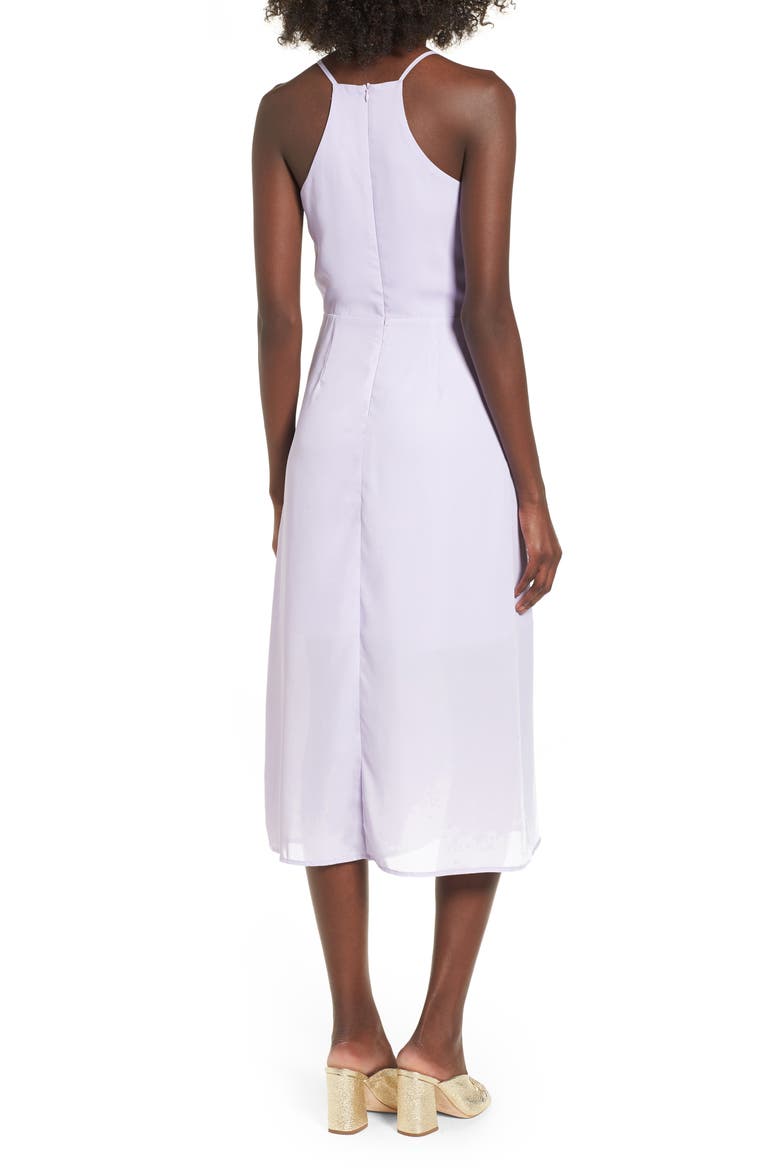 Knotted Waist Midi Dress, Alternate, color, LILAC