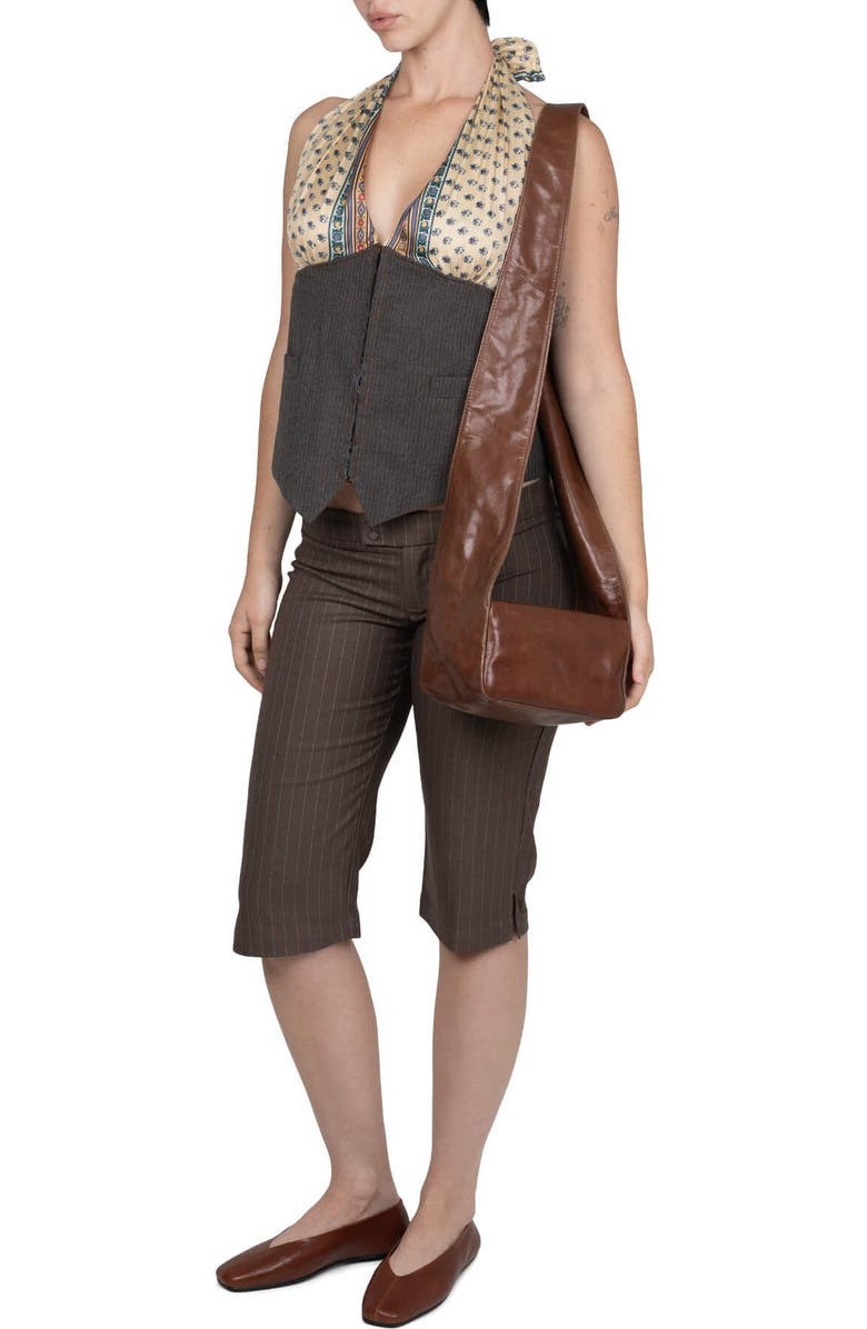 Jeffrey Campbell Boxed-Up Leather Crossbody Bag, Alternate, color, Coffee