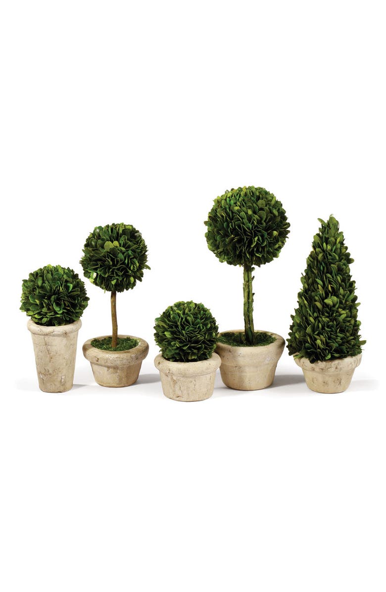 Napa Home & Garden Boxwood Topiaries Faux (Fake) In Pots Set of 5, Main, color,