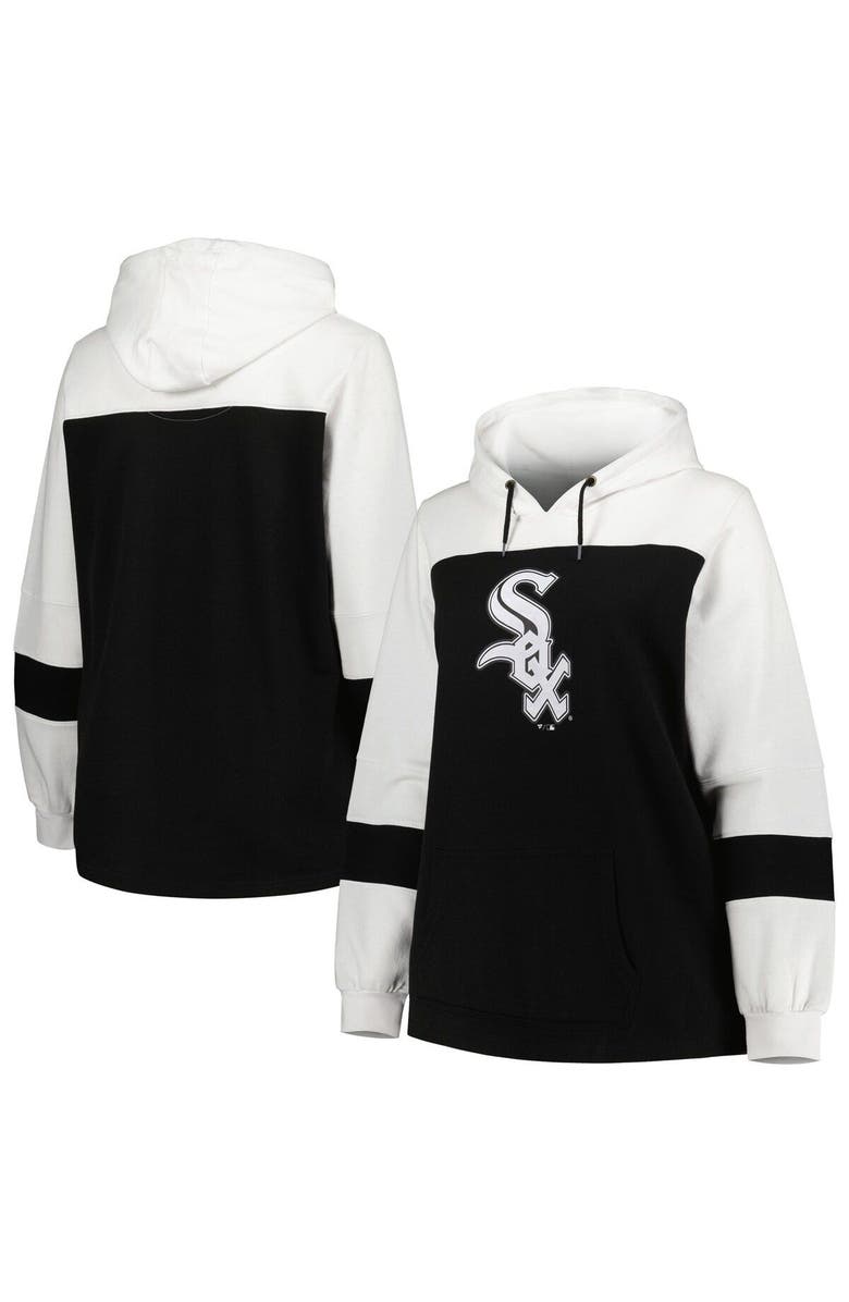 PROFILE Women's Black Chicago White Sox Plus Size Colorblock Pullover Hoodie, Main, color, Black