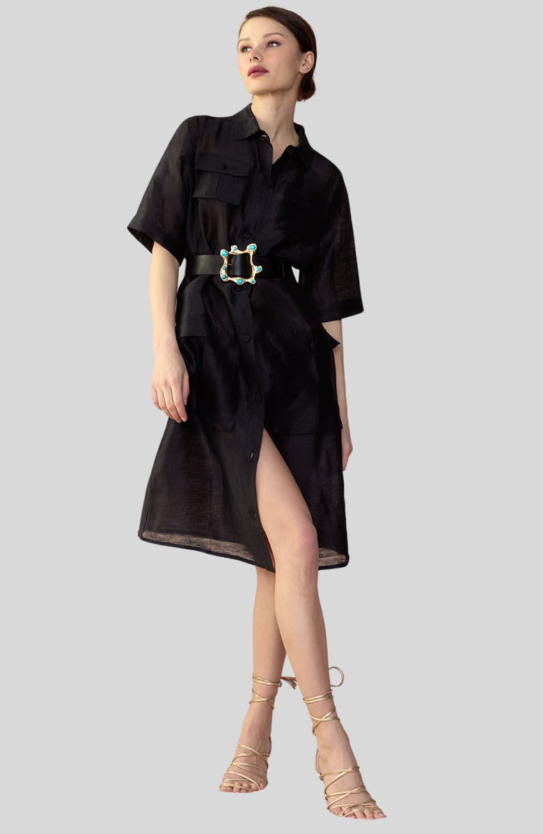 Cynthia Rowley Lisbon Linen Shirt Dress, Alternate, color,