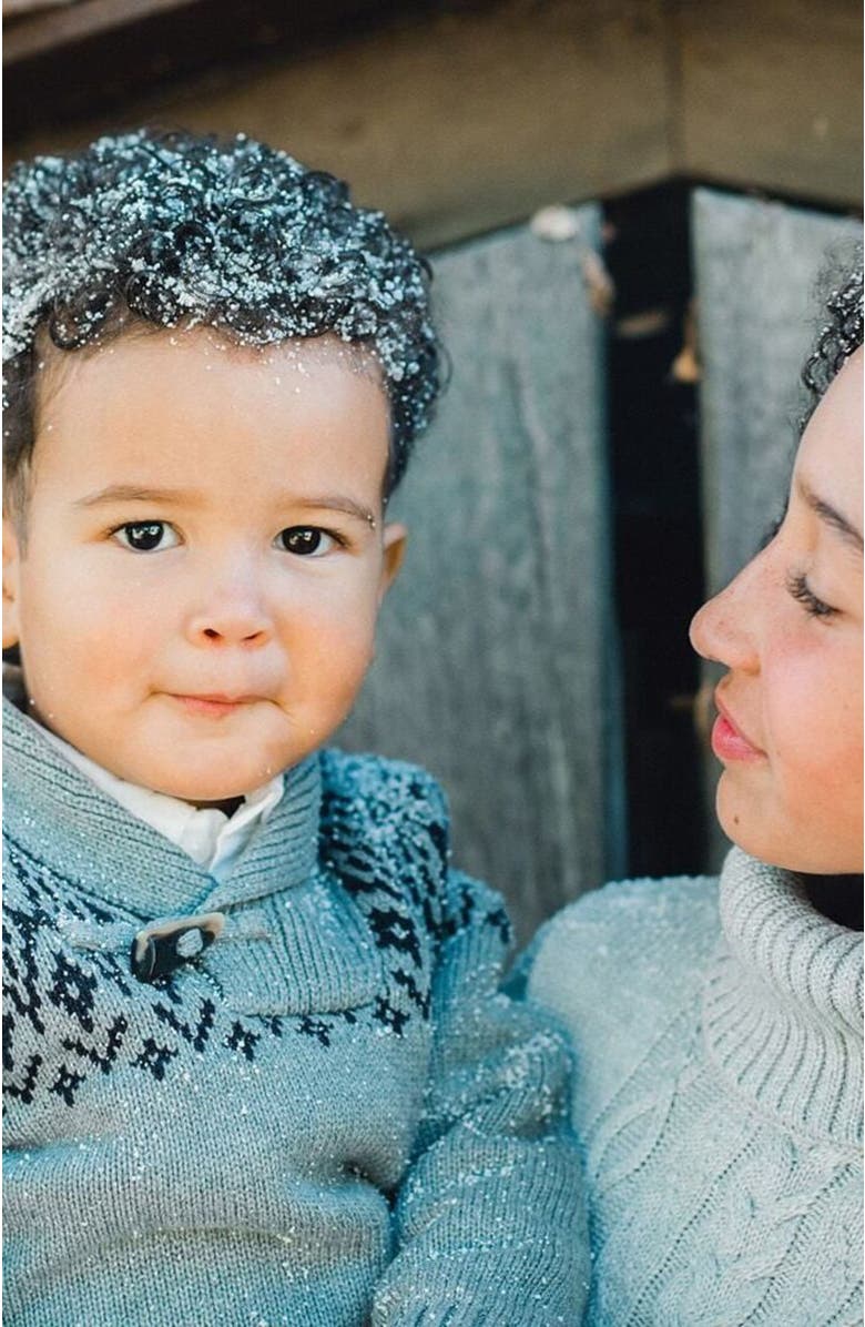 Hope & Henry Baby Boys' Shawl Collar Sweater, Infant, Alternate, color, Grey And Black Fairisle Toggle