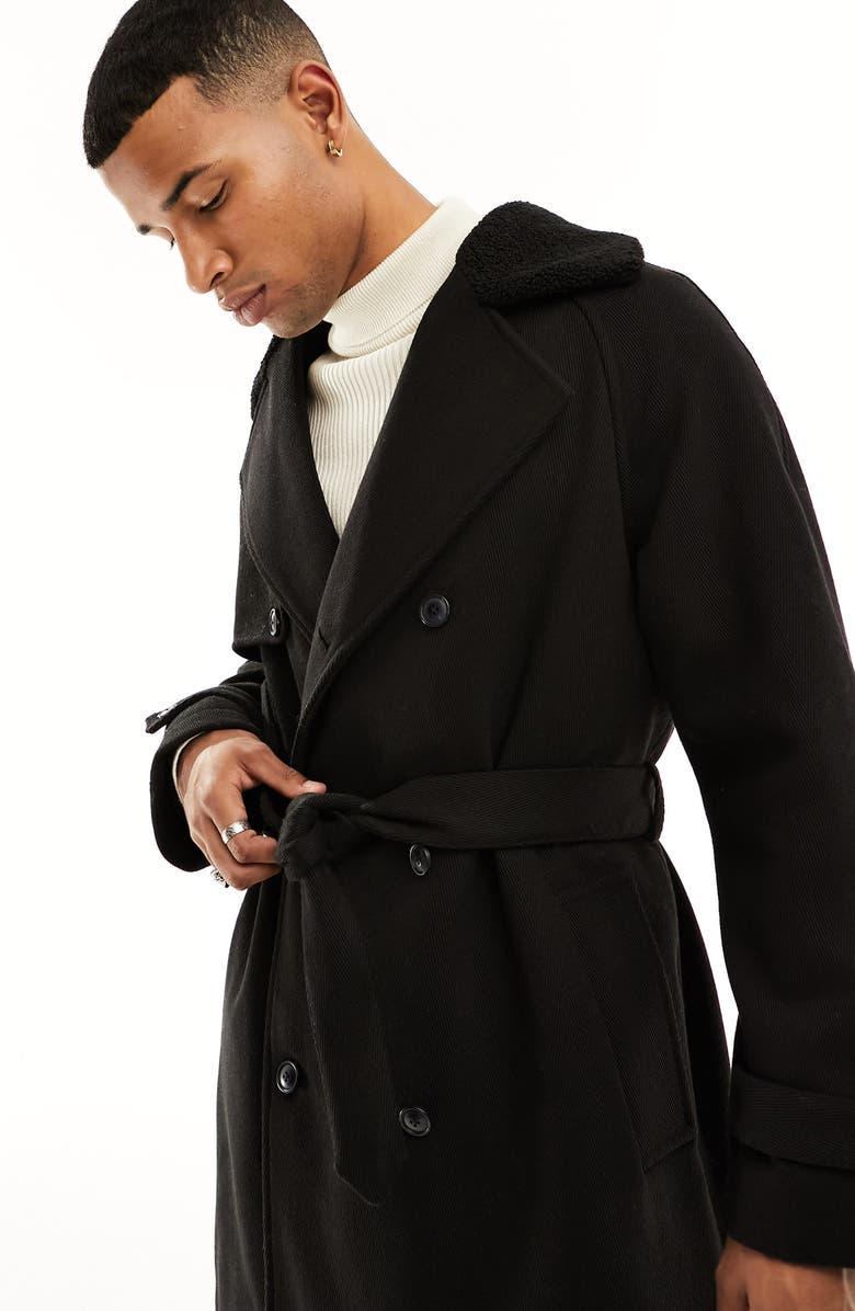 ASOS DESIGN Double Breasted Oversize Trench Coat, Alternate, color, 