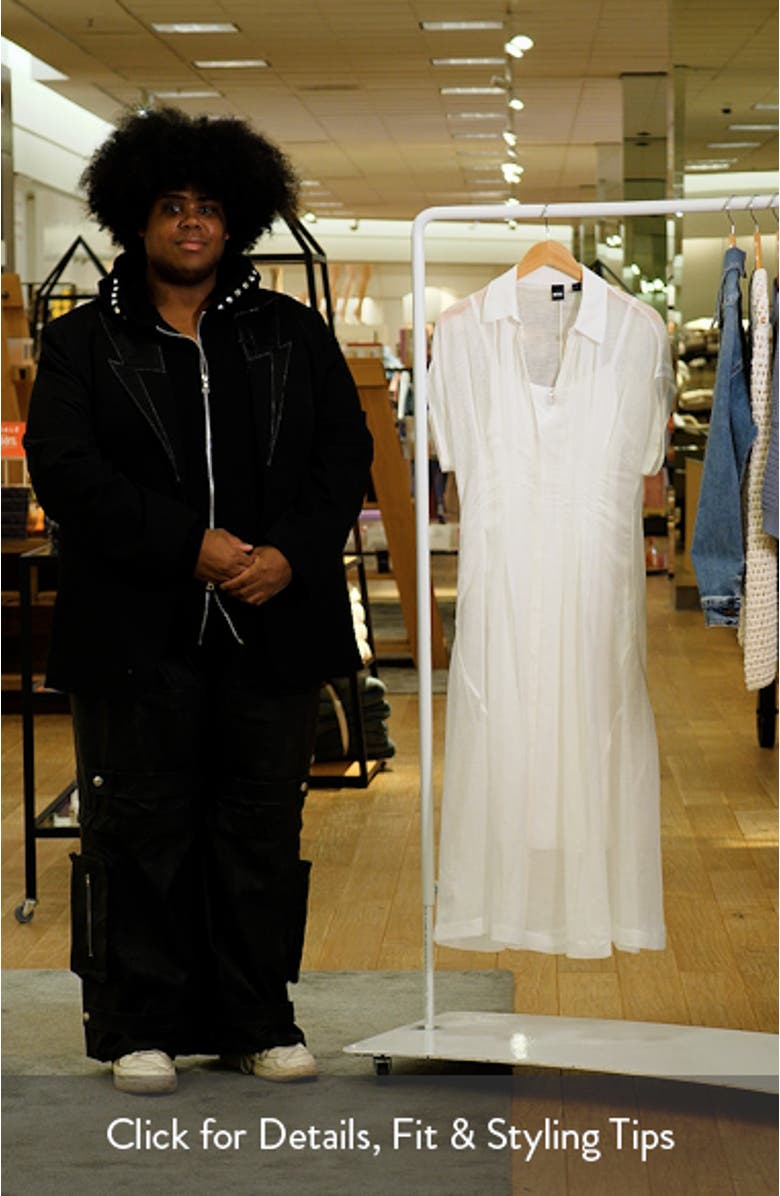 Davinata Pleated Sheer Shirtdress, sales video thumbnail