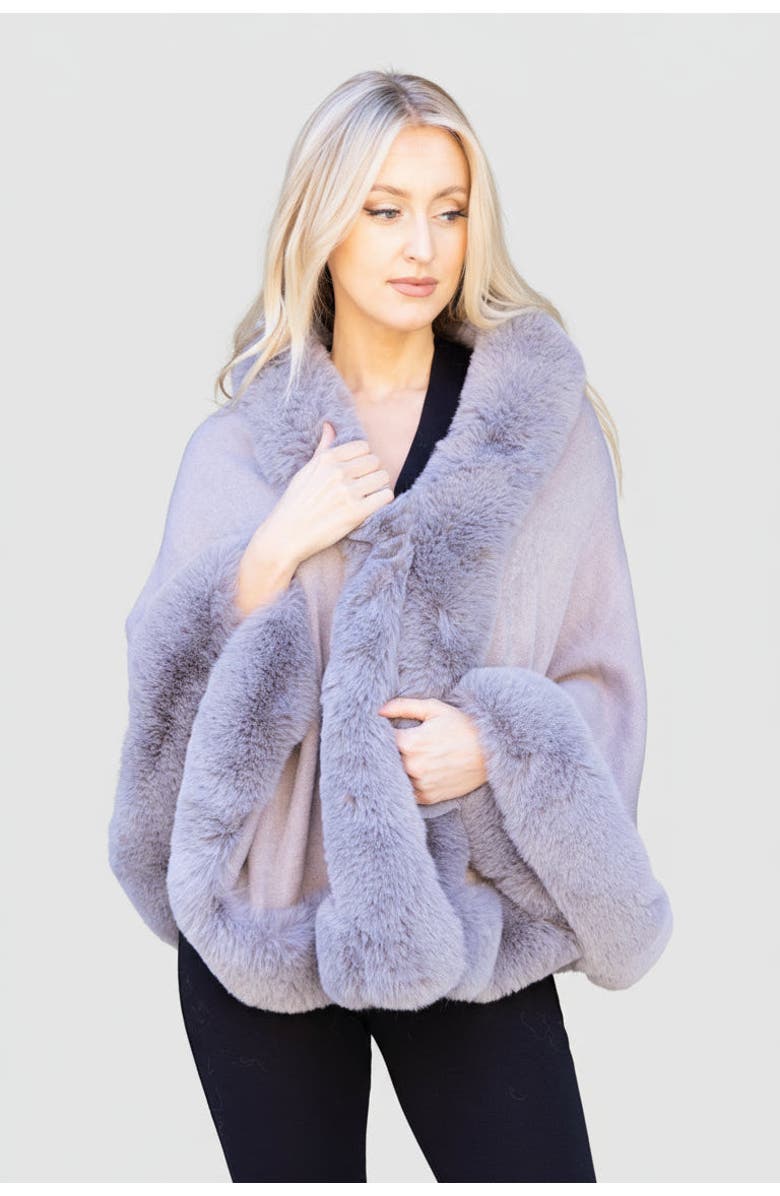 Le Fafo Jiana Wrap Cape, Main, color, Gray