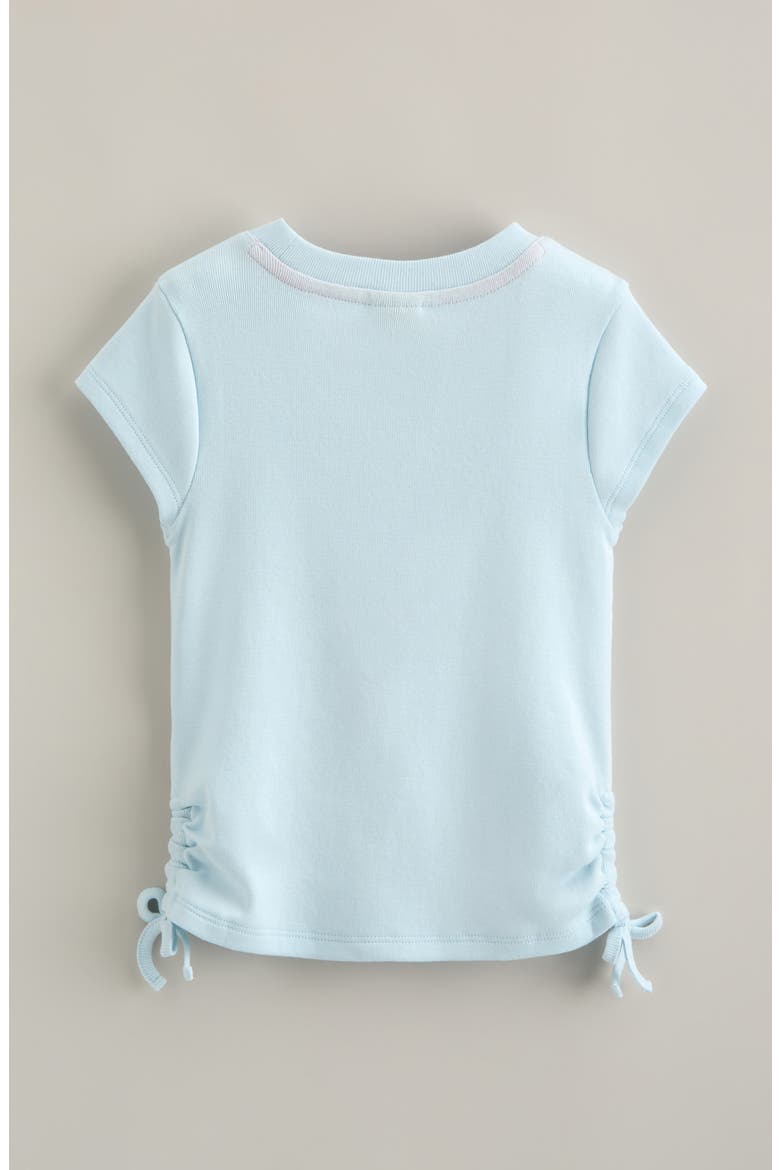 Kids' Side Ruched Graphic T-Shirt, Alternate, color, BLUE DELICATE SWEET LIFE